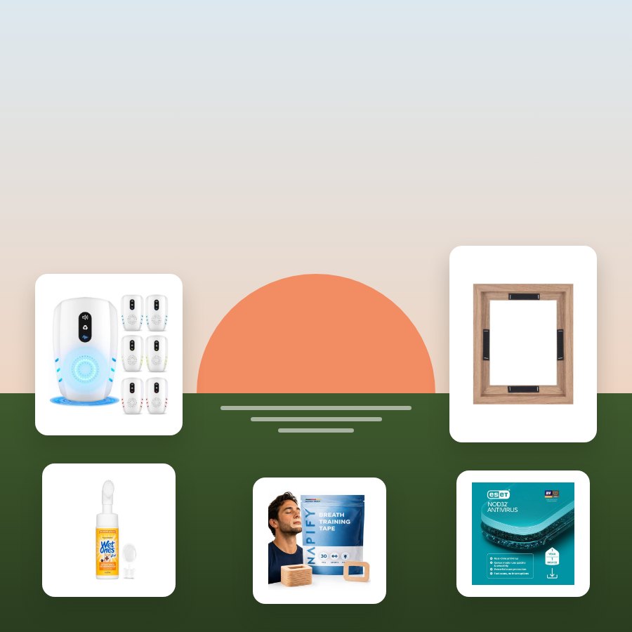 Products from across the store at sunset